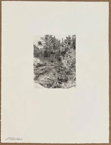 Ludwig Meidner, Waldlandschaft, Radierung aus dem Nachlass, mit Signaturstempel - Picture 1 of 4