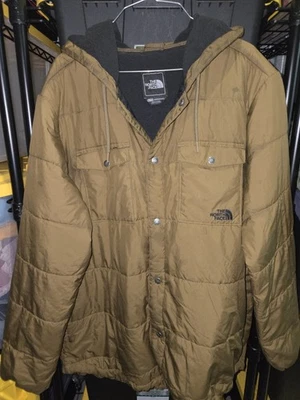 North Face Button Up Puffer Jacket Men's XL Brown - Image 1 of 4