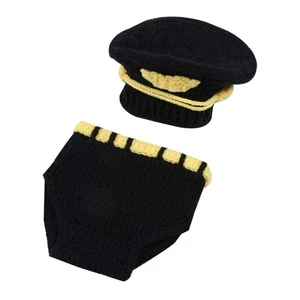 Newborn Baby Clothes Boys Crochet Knit Costume Photo Photography Props Set - Picture 1 of 7