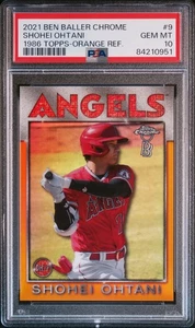 Shohei Ohtani 2021 Topps Chrome #86TB9 Ben Baller '86 Topps Orange 14/25 PSA 10 - Picture 1 of 1