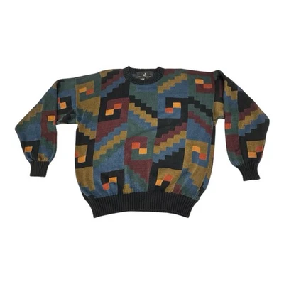 Vintage Peruvian Connection Large Men's Pima Cotton Geometric AOP Sweater - Image 1 of 4