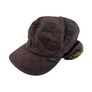 Barbour Quilted Cap with Faux Fur Trim Brown Large - Picture 1 of 7