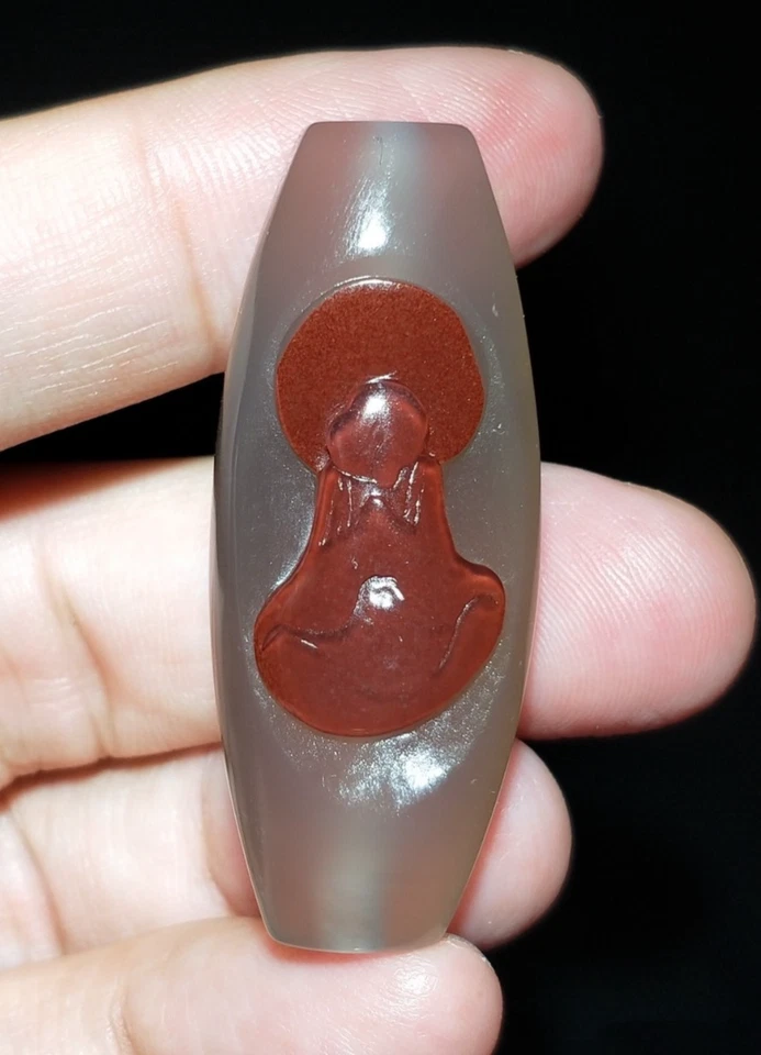 COLGANTE BUDA TALLADO A MANO ÁGATA BRASILEÑA 100% NATURAL CERTIFICADO 19,4 g Foto 1 de 4