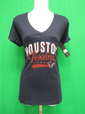 New Houston Texans Womens Sizes XL-2XL XLarge-2XLarge Navy V-Neck Shirt - Image 1 of 4