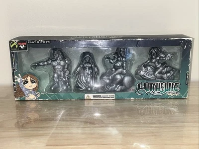 Witchblade Junior 收藏雕像套装 2003 罕见 Chase Pewter 盒子磨损 — 第 1/4 张图片