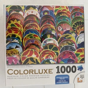 Colorluxe 1000 pc Puzzle Colorful Souvenir Bowls 27x 20" Cancun Mexico Sealed - Picture 1 of 7