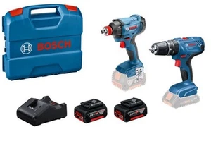 Bosch 18V GSB 18V-21 Combi & GDX 18V 180 Impact Driver Wrench With Batteries - Picture 1 of 6