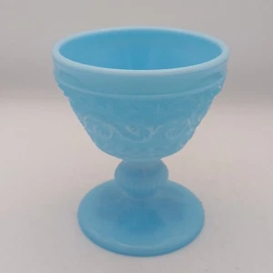 French Vintage Turquoise Blue Opaline Goblet Portieux Vallerysthal - Picture 1 of 9