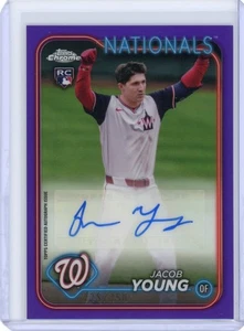 2024 Topps Chrome Update Jacob Young Purple Refractor Auto 125/250 - Picture 1 of 2