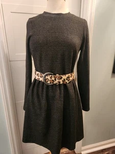 Loft Women Charcoal Gray Button Back Long Sleeve Dress Size Small - Picture 1 of 6