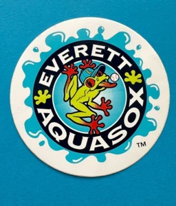 EVERETT AQUASOX Baseball Sticker ~ 4 inch round ~ UNUSED ~ File Folder Kept - Picture 1 of 7