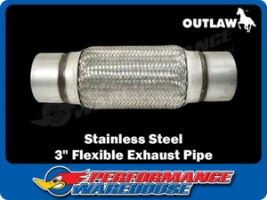 Stainless Steel 3" Flexible Exhaust Pipe Joint Bellow, 8" Body x 12" Overall - Picture 1 of 4