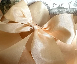 2 Yards REAL Silk Ribbon 1.25" CHAMPAGNE / 100% Authentic SILK RIBBON - Picture 1 of 6