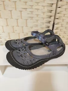 JBU Denim Blue Leather Sandals Size 6m 1789 St - Picture 1 of 10