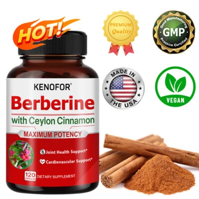 KENOFOR BERBERINE 600mg HIGH STRENGTH (120 CAPSULES) BLOOD SUGAR IMMUNE, EXP 02/2026
