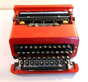 Vintage Olivetti VALENTINE S Typewriter with Case, Made in Barcelona, Spain Nice