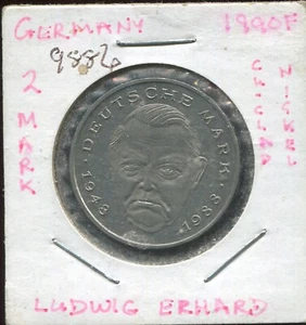 WORLD COINS GERMANY 1990F 2 MARK AU (W916) - Picture 1 of 2