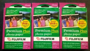 3 Packs Fuji Film Premium Plus Glossy 4 x 6 Photo Paper 20 per box 60 Total NEW - Picture 1 of 4