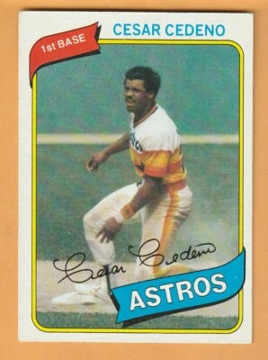Cesar Cedeno Houston Astros 1980 Topps #370 12P - Image 1 of 2