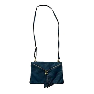 Borse in Pelle Blue Crossbody Leather Envelope Clutch Bag Purse Made in Italy - Picture 1 of 13