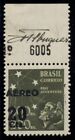 BRAZIL #C55v (Sanabria 86a) 20c Airmail Ovpt, mgn single w/BLACK instead of RED