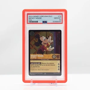 Disney Lorcana 2023 Mickey Mouse #13 Foil Rise of the Floodborn - PSA 10 Gem - Picture 1 of 4