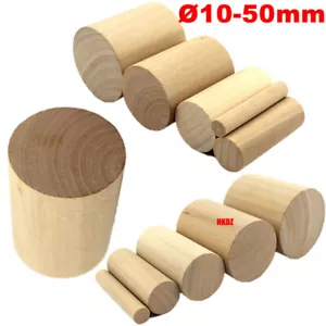 Natural Wooden Rods Pine Wood Cylinder Block Toy Craft Supplies 10~50mm Diameter - Picture 1 of 10