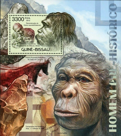 Prehistoric Humans Stamp Habilis Neanderthalensis Lewis Leakey S/S MNH #5977 Cover