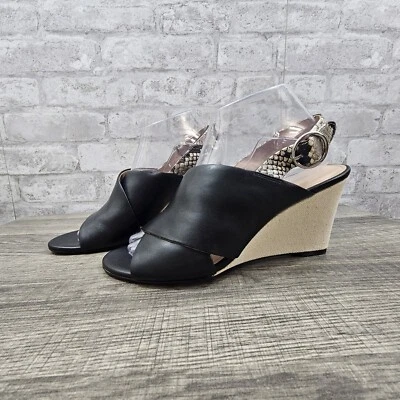 SANDALIAS CUÑA BANANA REPUBLIC MUJER PIEL SERPIENTE ESTAMPADO CUERO TALLA 8M Foto 1 de 4