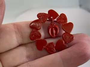 Corona Cuore di San Valentino con Spilla San Pendente Rossa Vintage Metallo M-1997 - Foto 1 di 3