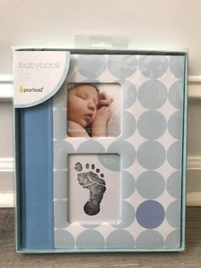 Baby Keepsake Book Boy Footprint Handprint Ink Pad Photo Albums Memory Blue - Picture 1 of 12