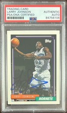 Larry Johnson auto 1993 Topps #283 card Charlotte Hornets PSA Encapsulated