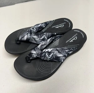 Clarks Cloudsteppers Women's Size 6 M Sandals * Arla Glison * Black White Print - Picture 1 of 5