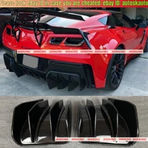 For 14-19 Corvette C7 Performance NEW Style Glossy Black Rear Bumper Diffuser - Imagen 1 de 19