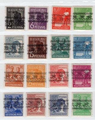 GERMANY AMERICAN BRITISH ZONE 600-616 MH INVERTED OVERPRINTS MH EXPERT SCHLEGEL - Image 1 of 2