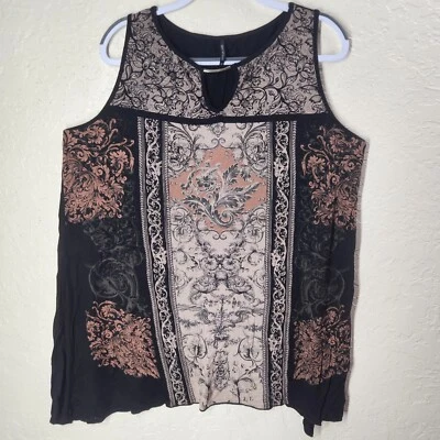 Mujer Ajustado Minnie Negro Capas Estampado Malla Patrón Geométrico + Talla 3X Foto 1 de 4