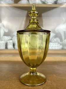 Northwood Russet Iridescent Stretch Glass Candy Jar with Lid 9” Tall - Picture 1 of 5