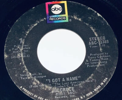 Jim Croce — «I Got A Name/Alabama Rain» — ABC 11389 45 об/мин 232A14 - Изображение 1 из 4