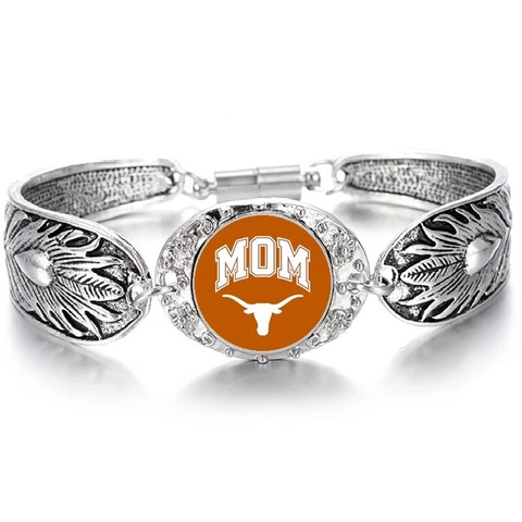 MOM University Of Texas Longhorns Women's Sterling Silver Bracelet Gift D3 Cover