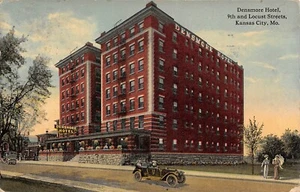 Densmore Hotel 9th & Locust Sts. Postal Street Scene Kansas City, MO de colección 1915 - Imagen 1 de 2