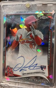 2014 Topps Chrome Atomic Refractor Oscar Taveras Auto #OT /10 St Louis Cardinals