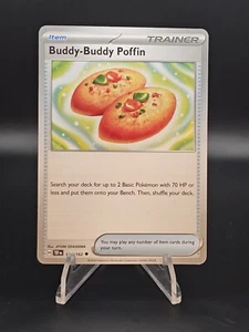 Juego de cartas coleccionables Pokémon - Fuerzas temporales Buddy-Buddy Poffin 144/162 no holo como nuevo jugable - Imagen 1 de 2