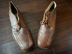Men's Italian Brown leather Lace Up Chukka Boots US size 12.5 EU 46 $398 - Picture 1 of 5
