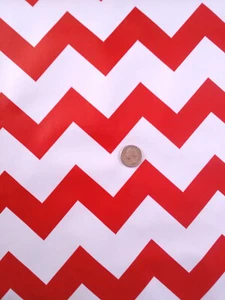 RED CHEVRON VINYL OILCLOTH TABLECLOTHS DINING KITCHEN PATIO 6 SIZE 48x48-108 - Picture 1 of 3