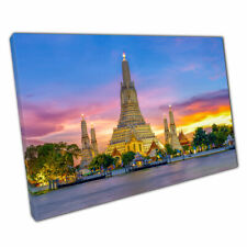 Wat Arun Temple Colourful Sunset Bangkok Thailand Landmark Print Canvas