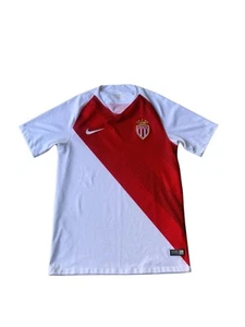 Nike AS Monaco Football Shirt Mens Small 2018/19 Home White Red - Picture 1 of 11