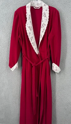 Винтажный велюровый халат Vanity Fair галстук розовый кружевной хозяйка размер M - Изображение 1 из 4