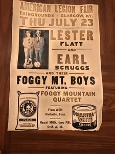 POSTER LESER FLATT AND EARL SCUGGS AMERICAN LEGION FAIR FAIRGRONDS GLASGOW KY. - Bild 1 von 3