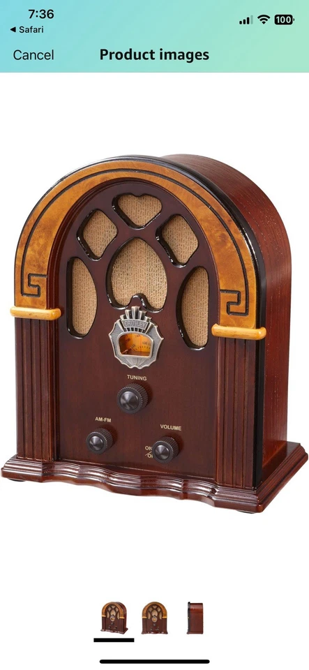 Radio de mesa AM/FM Crosley Companion vintage modelo CR31-WA Foto 1 de 3