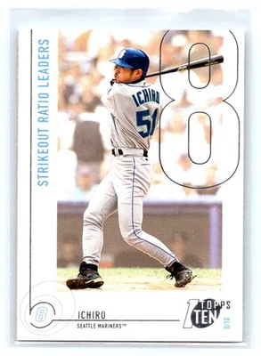 2002 Topps Ten #99 Ichiro Suzuki Strikeout Ratio Leaders Seattle Mariners - Image 1 of 2